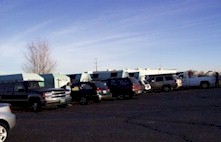 vehicles at recycling drop-off