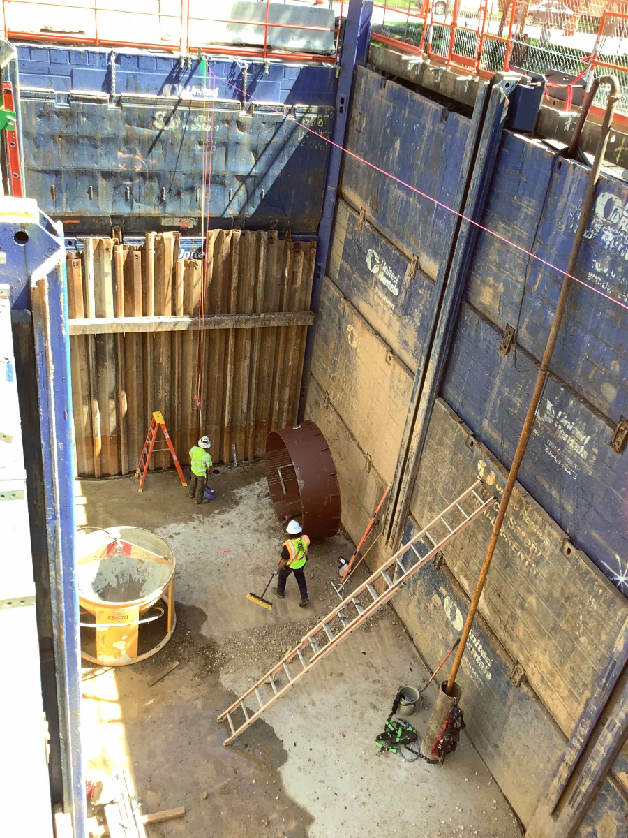 Launch pit where tunneling will begin