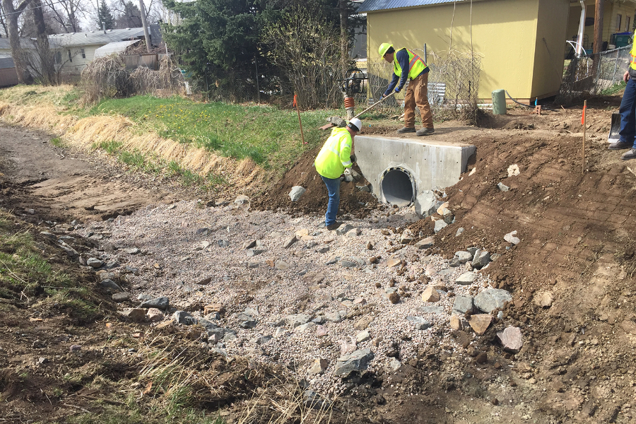 Construction on the Skyline Storm Sewer Project
